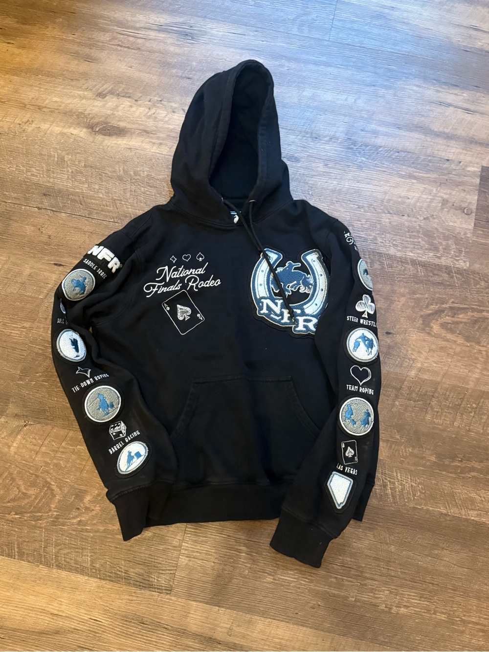 National Finals Rodeo Black Embroidered Logo Hoodie - Men